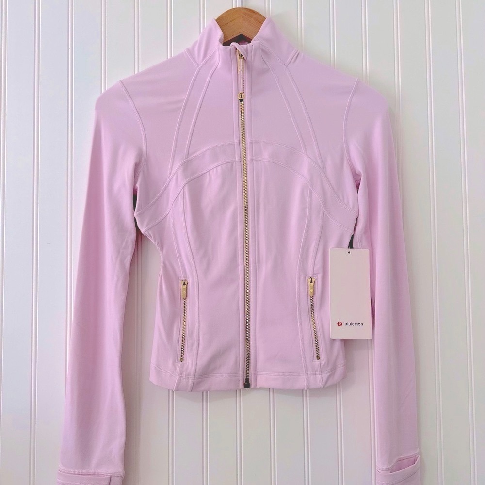 Lululemon🍋Define Cropped Jacket*Nulu 🩷Pink Organza/Gold💕